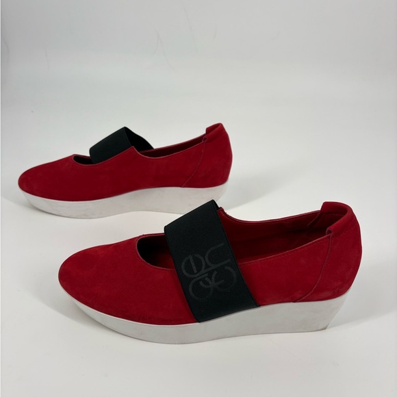 Arche Womens Red Suede Wedge (SB6) - Picture 3 of 9